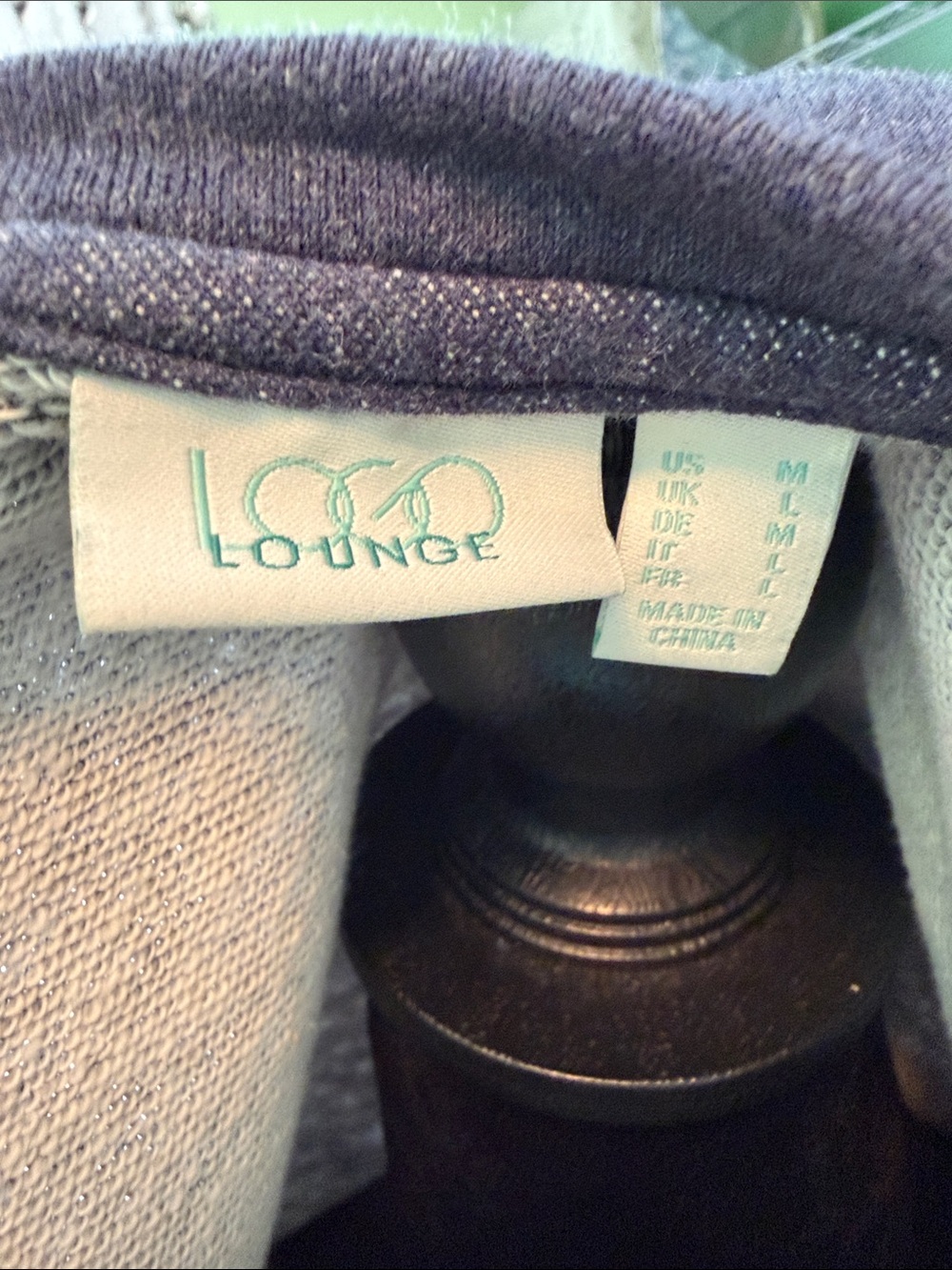 LOGO by Lori Goldstein Navy Short-Sleeve Top with Teal Floral Layered Hem - Picture 2 of 4